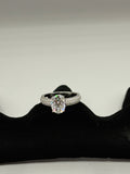 Oval Moissanite Triple-Row Micro-Pavé Ring in Sterling Silver