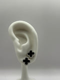 Elegant Black Clover Moissanite Stud Earrings (0.27ctw)
