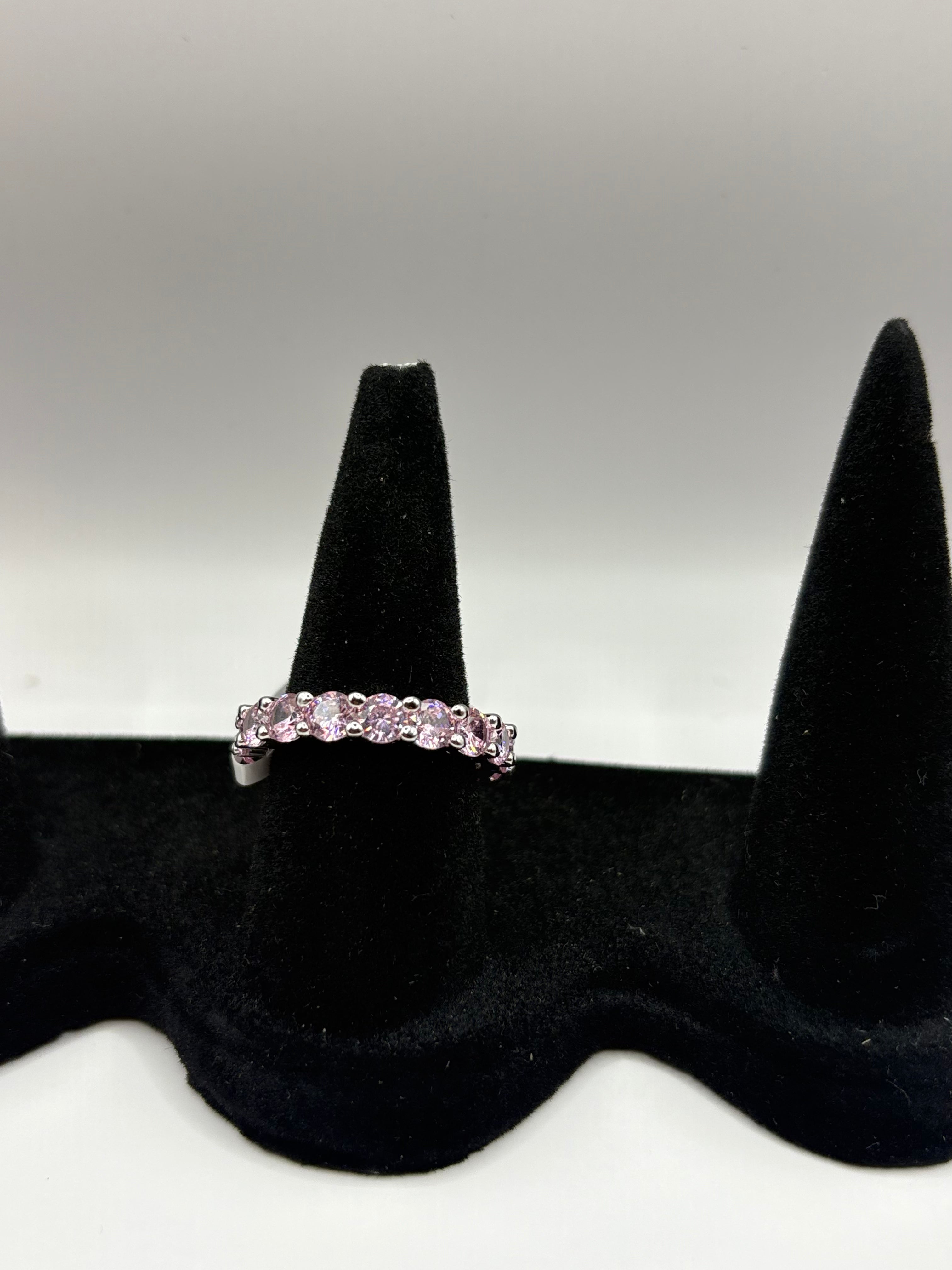 Pink Stone Eternity Band Ring