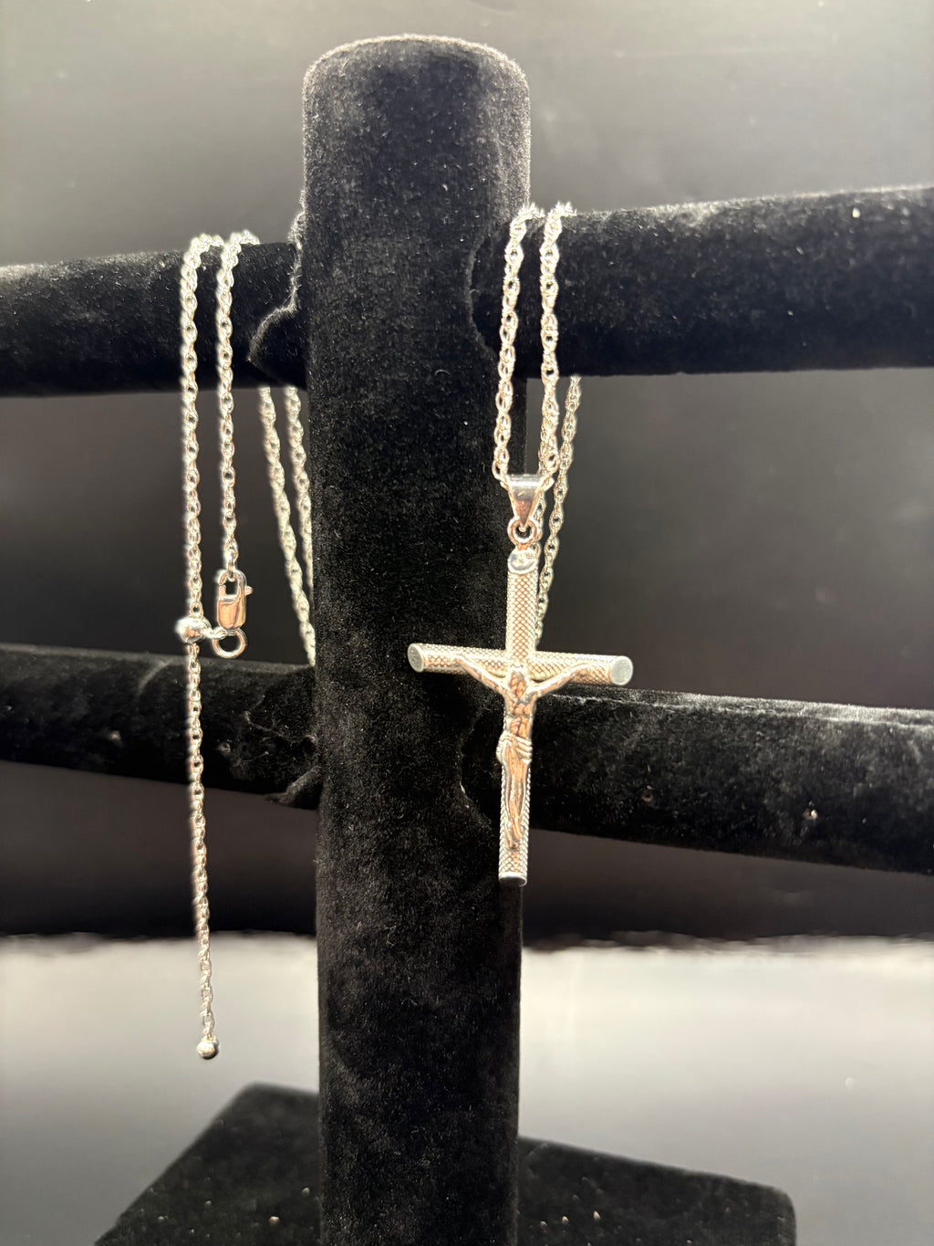 Sacred Grace: Solid Sterling Silver Crucifix Cross Pendant Necklace