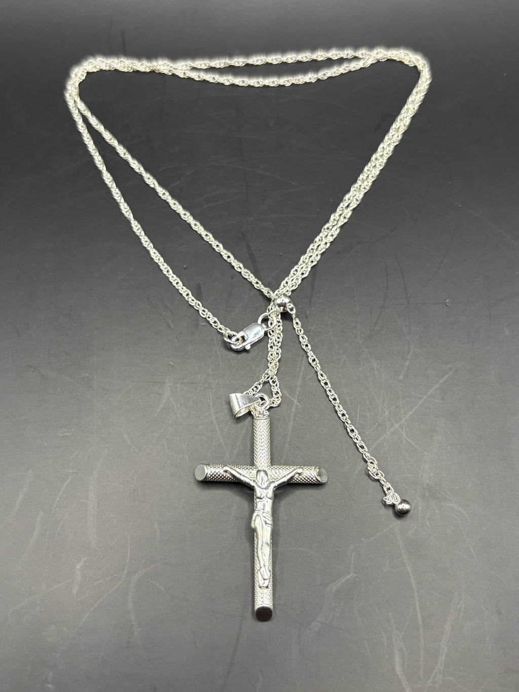 Sacred Grace: Solid Sterling Silver Crucifix Cross Pendant Necklace