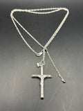 Sacred Grace: Solid Sterling Silver Crucifix Cross Pendant Necklace